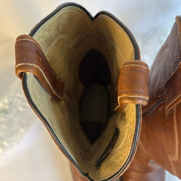 Vintage Tony Lama Cowboy Boots Men's 9C Brown Leather Western Style 5084 - Picture 9 of 13
